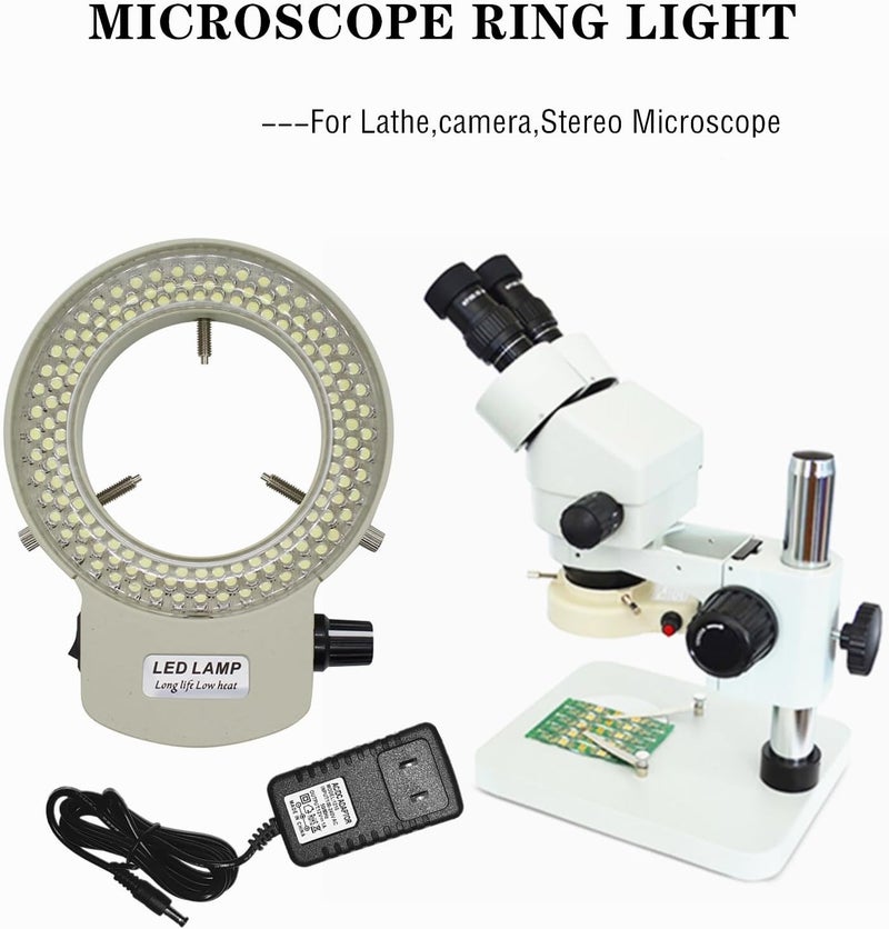 MeYouRow.C Microscope Ring Light, Light LED 144B-ZK Illuminator for lab Stereo/Camera/Monocular Binocular Trinocular Lens (White) - Image 4